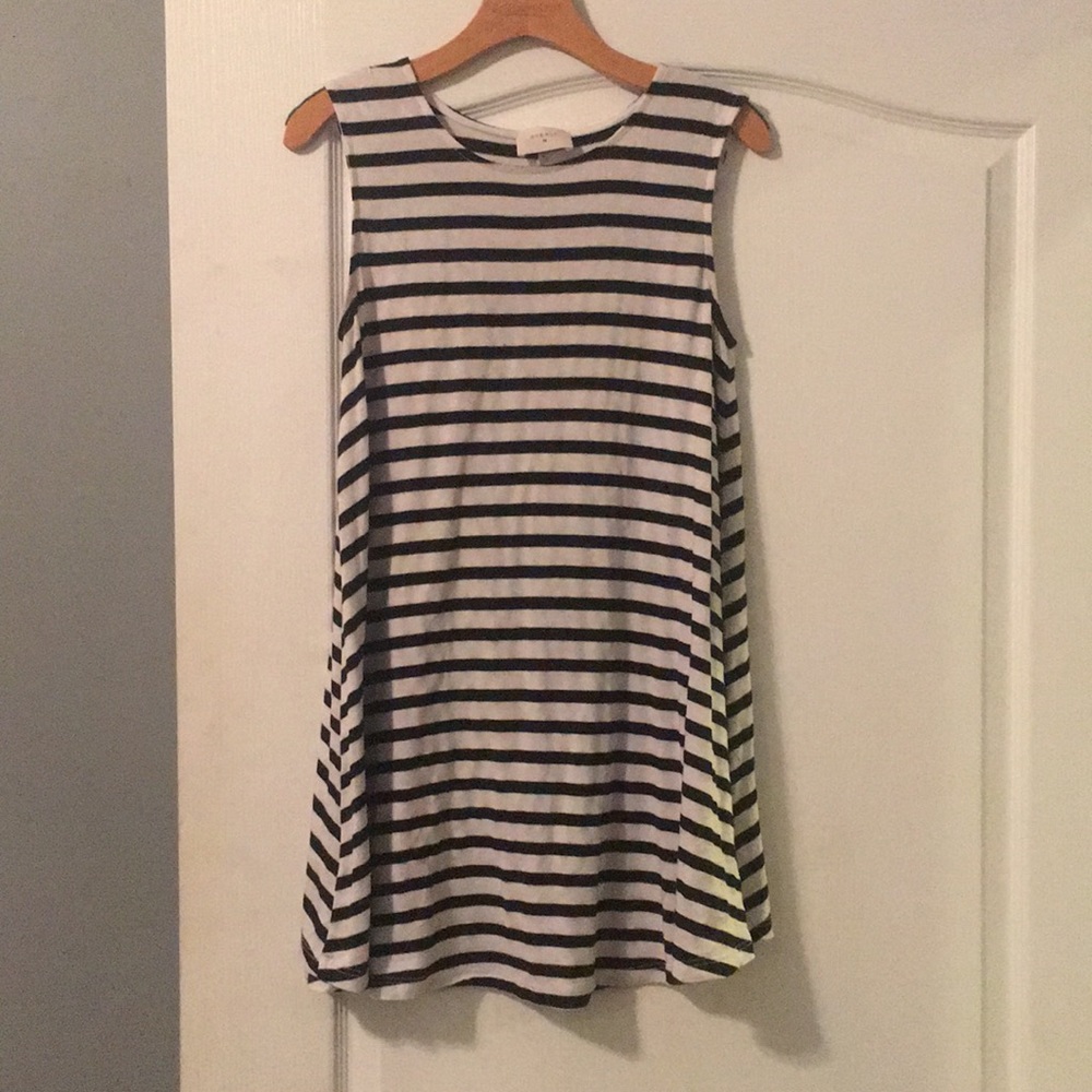 Everly black and white striped dress